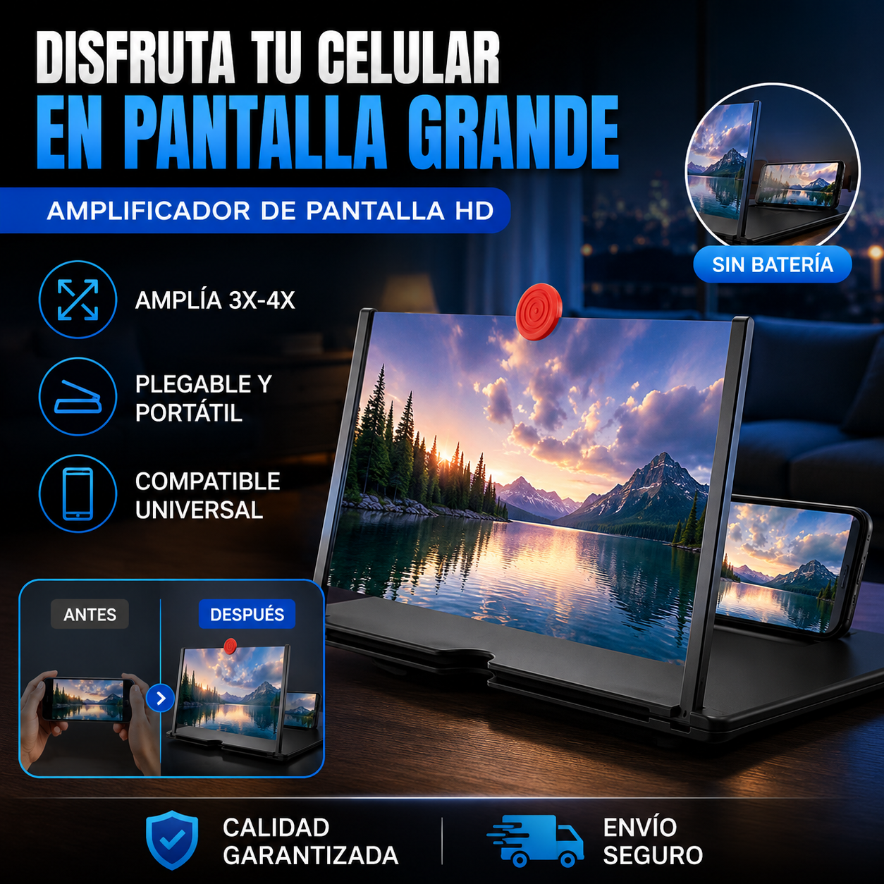 Amplificador pantalla celular